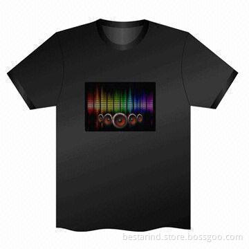 Promotional LED T-shirt with electro-luminescent panel